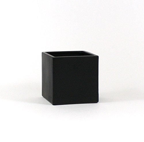 Amazon Com Wgv 5 Square Ceramic Cube Vase Black Home Kitchen