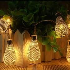 RaajaOutlets 20 LED Metal Decorative String Lights, 3.5 M, Golden