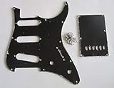 FidgetGear Black 3 Ply Guitar SSS Pickguard w/Back