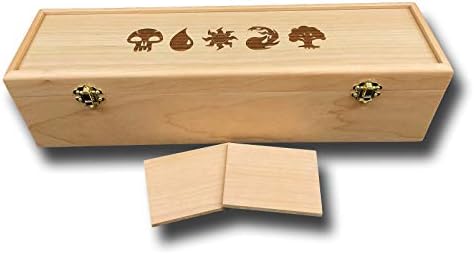 Designcraft Industries Magic The Gathering Engraved Deck Box with Hinges & 2 Latches - 16 3/4 x 4 1/2 x 4 1/4 - Cherry Mana Box