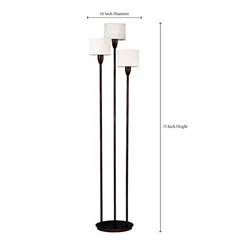 Kenroy Home 30673ORB 3 Light Crush Torchiere, Oil Rubbed Bronze