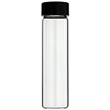 6-Pack of 3.75" inch, 8 Dram / 1 oz / 30 mL, Clear Glass Sample Storage Cosmetic Herb Spice Specimen Vial Container w/Black Screw on Caps