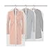 Hauserlin Garment Bags, Pack of 6 PEVA Sturdy Suit Bags, Dust and Water Proof Cover Breathable with Full Strong Zipper Transparent Window Clothes Bags for Hanging Suit Dress Closet (24