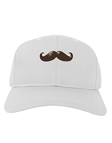 TooLoud Big Brown Mustache Adult Baseball Cap Hat - White
