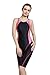 Srnfean Women's Athletic One Piece Swimsuit Durable Training Unitard Swimwear with Trunks to Knee