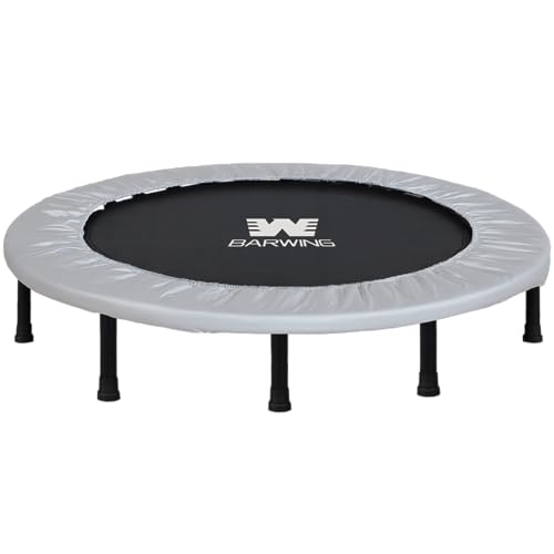 BARWING(バーウィング) 新モデル登場 トランポリン 8本脚 静音 耐荷重150kg トランポリン 子供用 大人用 ダイエット クッション トランポリン 折りたたみ 大きい折り畳み おりたたみ トランポリン カバー トレーニング (1. ミストグレー)