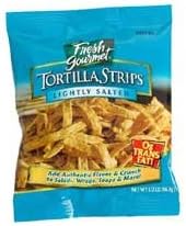 Fresh Gourmet Lightly Salted Tortilla Strips - 0.75 oz. portion, 100 per case