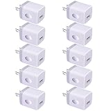 USB Wall Charger, Charger Adapter, VectorTech (10 Pack) 5V/1Amp Single Port Quick Charger Plug Cube for iPhone 7/6S/6S Plus/6 Plus/6/5S/5, Samsung Galaxy S7/S6/S5 Edge, LG, HTC, Huawei, Moto, Kindle