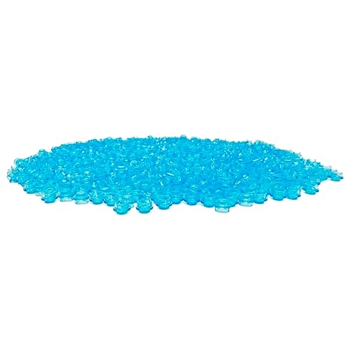 1050PCS Trans-Blue 1x1 Round Plates Bulk Building Blocks Parts and Pieces Dots Pieces Circle Studs Flat Brick Plate Set 100% Compatible with All Major Building Toy Brands 4073