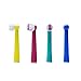 Kids Brush Heads Compatible with Oral-B Power Toothbrush, Red, Blue, Yellow & Teal Colors - Pack of 4