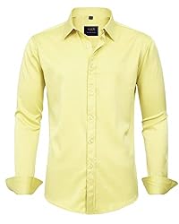 J.VER Men's Dress Shirts Solid Long Sleeve Stretch