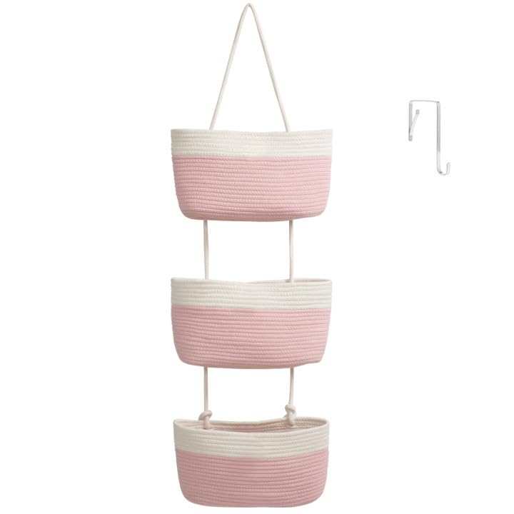 TeoKJ 3 Tier Over the Door Hanging Storage Basket