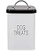 Dog Treat Container Treats Jar Airtight with Lid Scoop, Farmhouse Pet Storage Canister for Cookies, Biscuits, and Snacks for Countertop - White