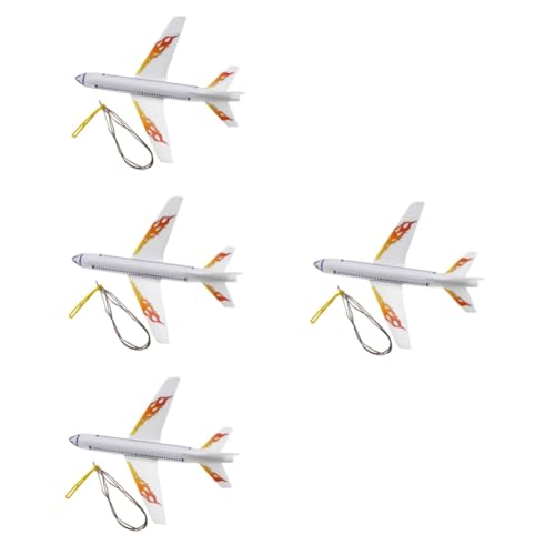 Totority 4sets Outdoor Elastic Simulation Aircraft Toy Hand-Throw Plane Model for Boys and Girls Lightweight Design for Outdoor Fun and Hand Strength Exercise