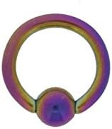 Anodized Rainbow Steel Tragus Piercing Ring 16 GA Diameter 2GA / 0.24" (6mm)