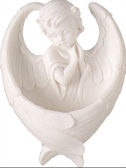 White Guardian Angel Holy Water Font - Angel Wings