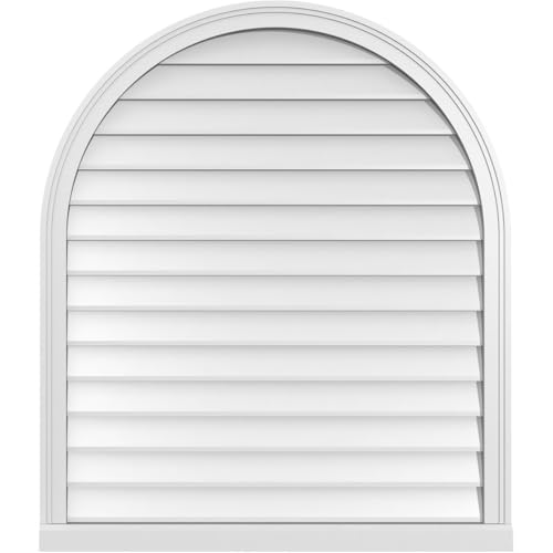 36"W x 42"H Round Top Surface Mount Signature Urethane Gable Vent: Non-Function…