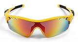 Hulislem Blade Sport Polarized Sunglasses, Revo Red - Yellow