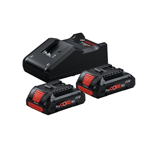 Bosch Professional 18V System Akku Starter-Set: 2x ProCORE18V 4.0Ah Akku + Schnellladegerät GAL 18V-40