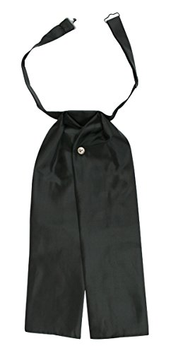 Historical Emporium Men's Solid Puff Tie Satin Black