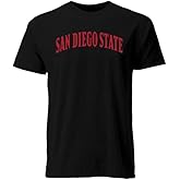 Barnesmith San Diego State University SDSU Aztecs Short Sleeve Adult Unisex T-Shirt, Classic, Black, Small
