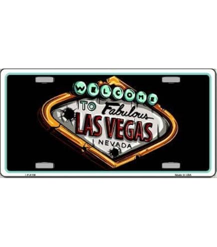 Las Vegas Nevada State Background Novelty License Plate – Aluminum Front Tag