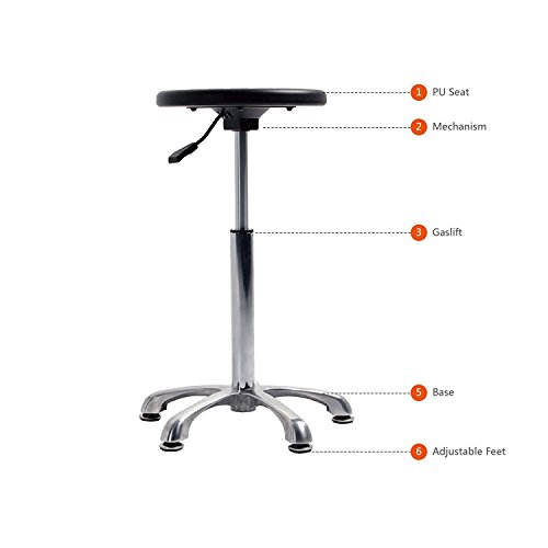Retro-Polyurethane-Swivel-Bar-Chair-Stool-No-Arm-and-Back-for-Office-Medical-Massage-Spa-Hairdresser-Salon-Use-360-Degree-Swivel-500LBS-Capacity-2126-3268-Seat-Height
