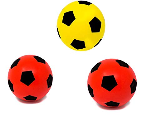 E-Deals 17.5cm Foam Balls - Pack of 2 Red + 1 Yellow