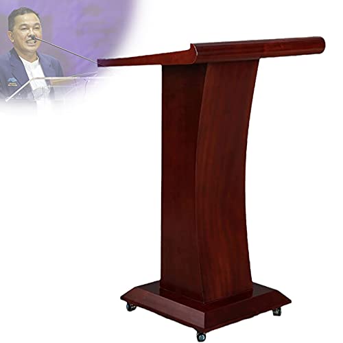 Podium Presentation Lectern Stand, Solid Wood Conference Podium, Floor