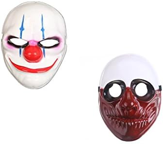 WeSurprise Payday 2 Game Mask Halloween Costume Cosplay Horror Theme Mask Set of 2 (Chains and Wolf)
