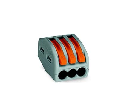 Wago 3-Leiter-Verbindungsklemme 2,5qmm 222-413, 50 Stück