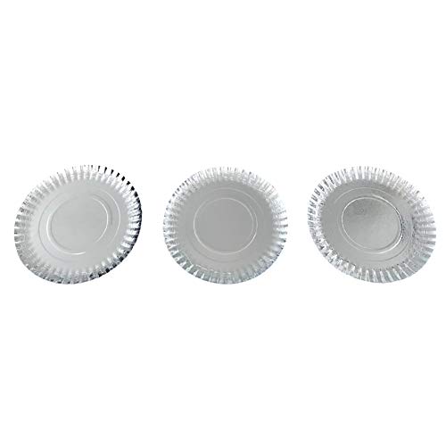 Agyvvt Set of 12 Pcs Cupcake Stands Silver Paper Cardboard Disposable Cake Candy Fruits Dessert Plate Rectangular Round Serving Tray for Wedding Home Birthday Party