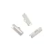 Craftdady Silver Ribbon Ends 100Pcs 20x8mm Bookmark Pinch Crimp Clamp Cord End Fastener Clasps with 2mm Loop for Leather Suede Jewelry Making