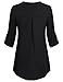 Messic Women's V-Neck Blouses 3/4 Roll-Up Sleeve Button Casual Chiffon Tunic Shirt