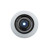 Scooter Wheel - 100mm Solid Aluminum Hub With Bearings - Black/White Metal Core