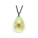 Brown Recluse Glow in the Dark Necklace Large Teardrop