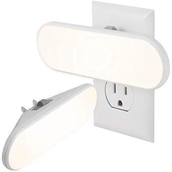 GE Ultrabrite LED Light Bar, 2 Pack, 100 Lumens, Plug-in, Dusk-to-Dawn Sensor, Auto/On/Off Switch, Home Décor, Ideal for Bedroom, Bathroom, Nursery, Kitchen, Hallway, White, 46707, 2