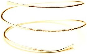 WLLAY Minimalist Gold Metal Spiral Coil Upper Arm Cuff Open Arm Bracelet Armlet Armband Bangle for Women (gold)