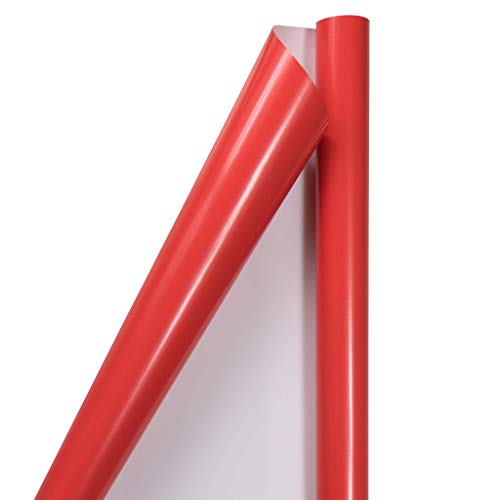 JAM PAPER Gift Wrap Glossy Wrapping Paper 50 Sq Ft Total Red 2