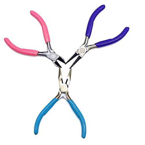 3Pcs Jewelry Pliers Tool Kit,Jewelry Making Pliers Tools Set