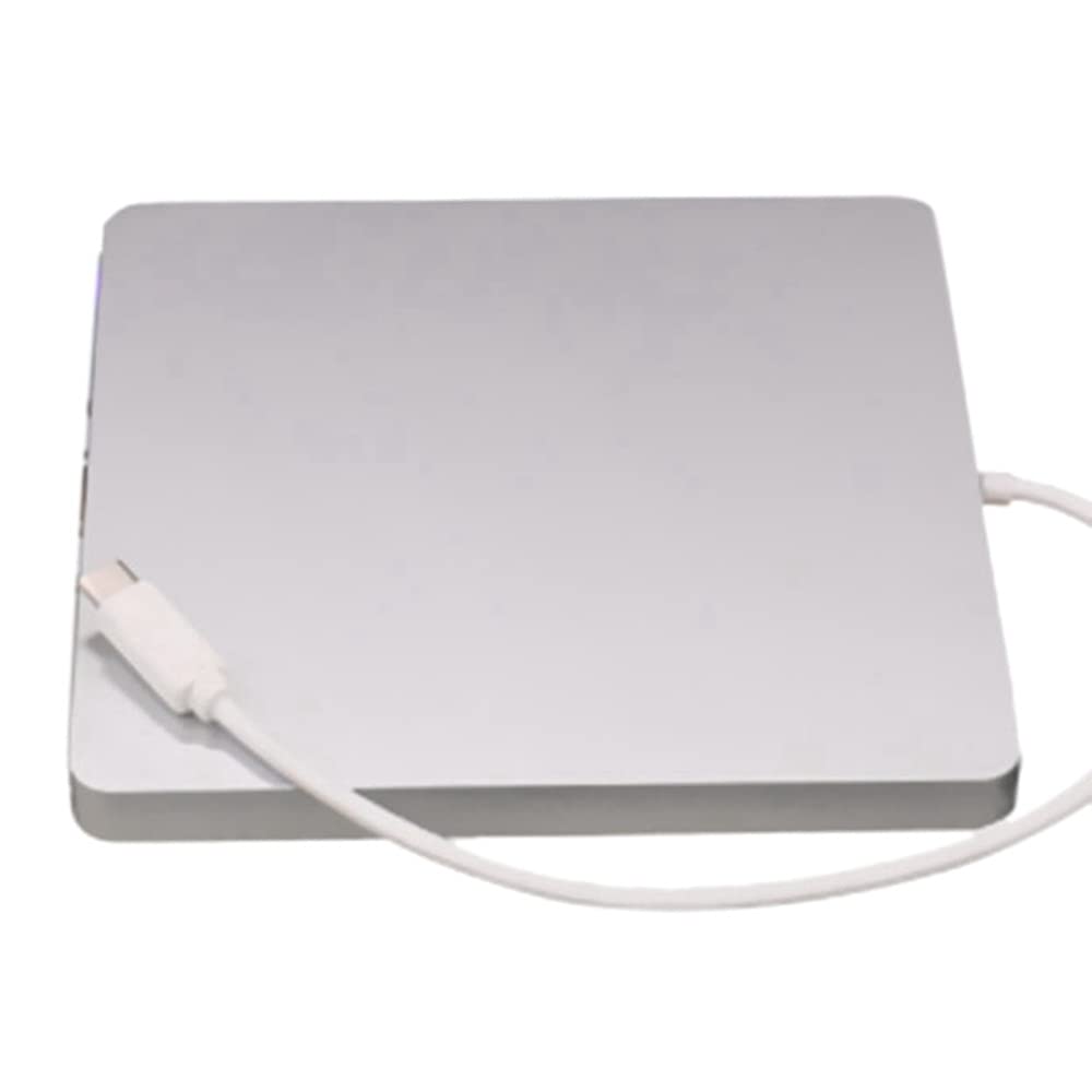 Dciustfhe USB External CD/DVD Drive Type C Portable Drive-Free CD Movies Players for Laptop PC Windows ,Silver