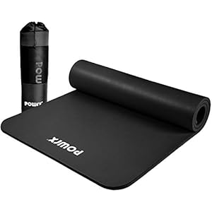 Powrx 400013 Exercise Mat Ideal for Gymnastics, Pilates and Yoga 190 x 100 x 1.5 cm Black