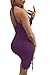 Womens Halter Hollow Out Lace Up Bodycon Bandage Party Club Dress S Purple