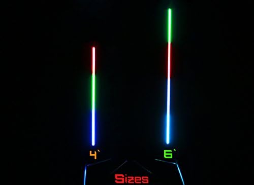 LITT WHIPS Unbreakable LED Whip 4ft and 6ft With Flag Quick Disconnect BRIGHTEST WHIP AVAILABLE (4ft)