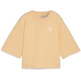 PUMA Womens Better Classics Oversized Crew Neck Short Sleeve Casual Tops Casual - White