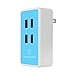 Weelpower 20W 4A USB Wall Charger Travel with iSmart Charging Technology for iPhone,iPad,Samsung,Android and Windows Smartphones and Tablets(Blue)