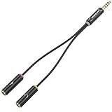 Sabrent 3.5mm Headset Splitter Adapter Cable for headsets with Separate Headphone/Microphone Plugs (CB-AUHM)
