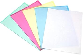 Amazon 株式会社 万雄 クリアファイル 5色 青 赤 黄 緑 透明 各色100枚 5パック クリアファイル は整理整頓 ノベルティなどお役にたつ万能ファイルです クリアホルダー 文房具 オフィス用品