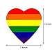 Gay Pride Stickers, TuoFang 500 Love Rainbow Color Ribbon Stickers, 7 Colors Stripes Heart Shaped Roll Tape, 1.6 x 1.6 Inches