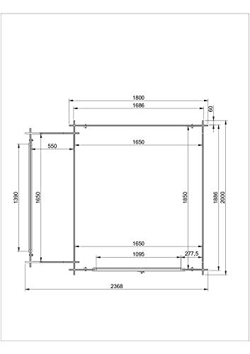TIMBELA M386C ABRI de Jardin en Bois Exterieur - Chalet en Pin/d'épicéa + Bucher- H215 x 256 x 200 cm, 3.53 m²+ 168 x 56 cm, 0.97 m²